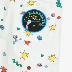 Boys Ivory Cotton Printed Shorts