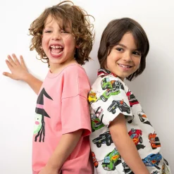 Boys Ivory Cotton Race Car Shirt