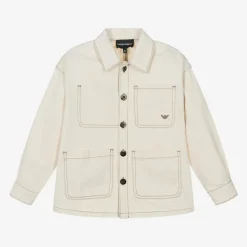 Boys Ivory Cotton Twill Jacket