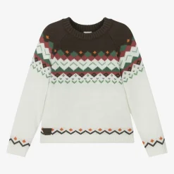 Boys Ivory Fair Isle Knitted Sweater