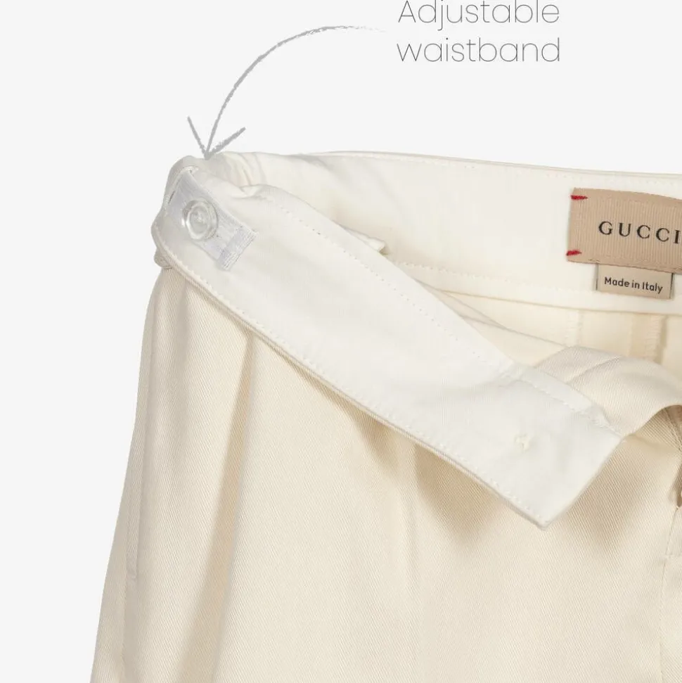 Boys Ivory Gabardine Shorts