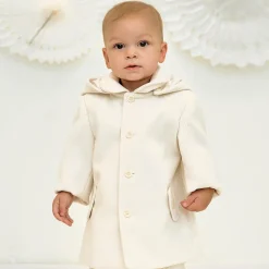 Boys Ivory Hooded Coat