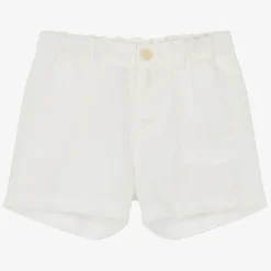 Boys Ivory Linen Shorts