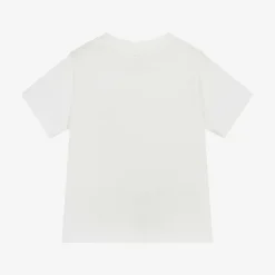 Boys Ivory Organic Cotton Slogan T-Shirt