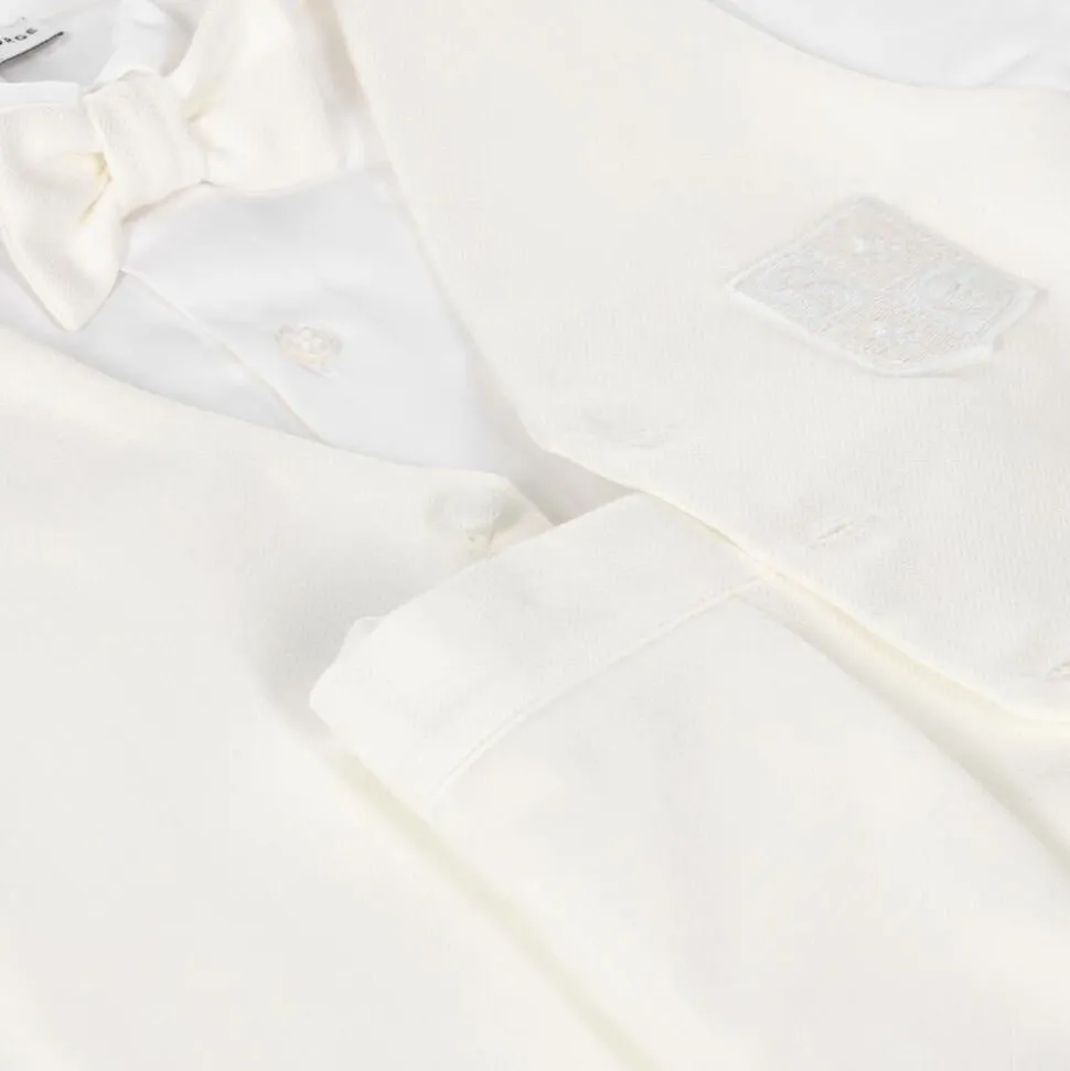 Boys Ivory Viscose Shorts Suit