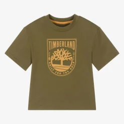 Boys Khaki Green Organic Cotton T-Shirt