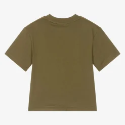 Boys Khaki Green Organic Cotton T-Shirt