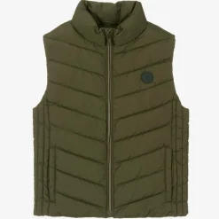 Boys Khaki Green Puffer Gilet