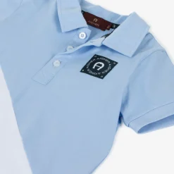 Boys Light Blue Cotton Polo Shirt