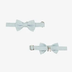 Boys Light Blue Stripe Cotton Shorts Suit