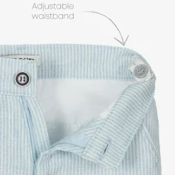 Boys Light Blue Stripe Cotton Shorts Suit