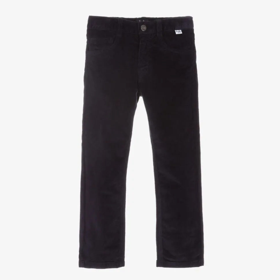Boys Navy Blue Corduroy Trousers