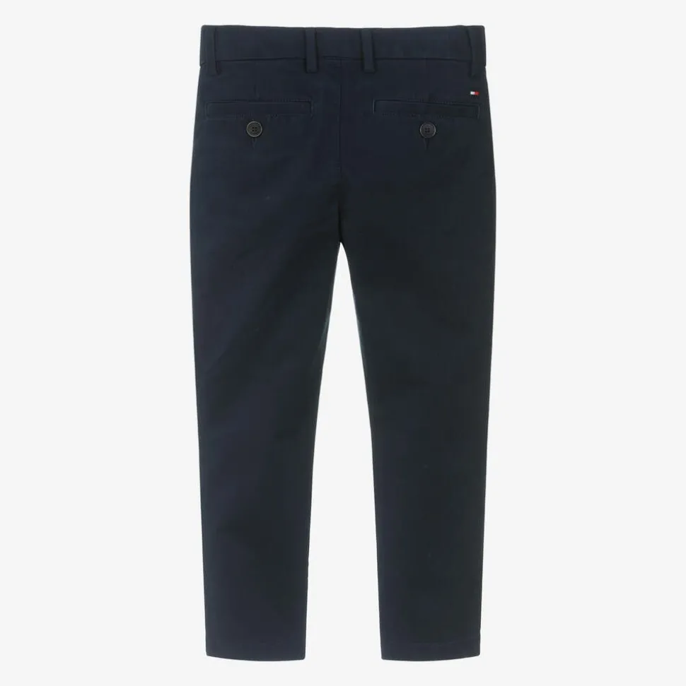 Boys Navy Blue Cotton Chino Trousers