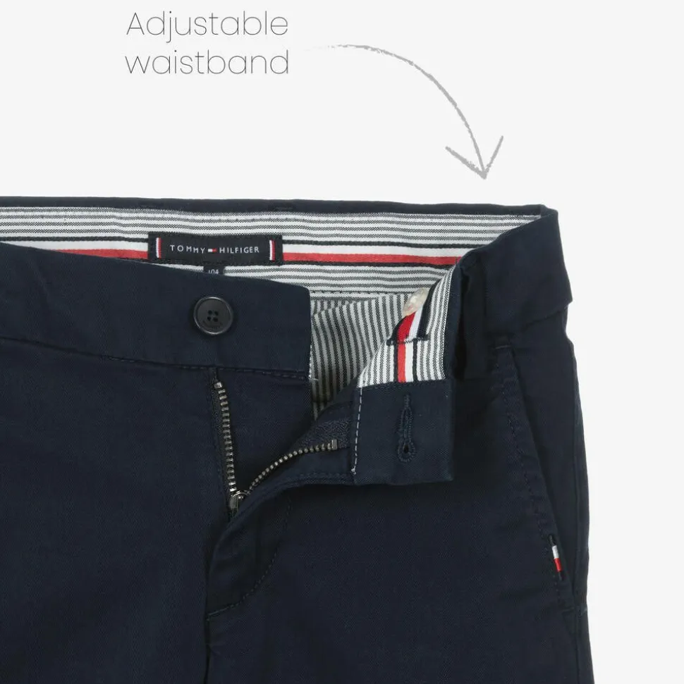 Boys Navy Blue Cotton Chino Trousers