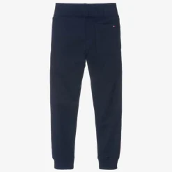 Boys Navy Blue Cotton Flag Logo Joggers