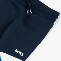 Boys Navy Blue Cotton Joggers