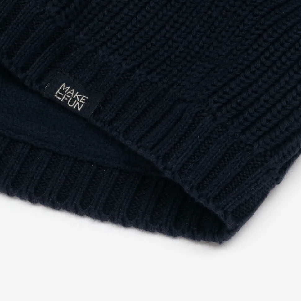 Boys Navy Blue Cotton Knit Snood