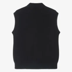 Boys Navy Blue Cotton Knit Waistcoat