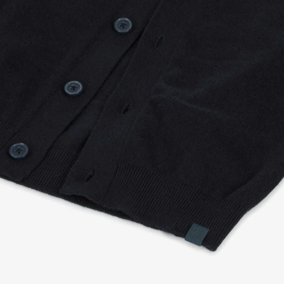 Boys Navy Blue Cotton Knit Waistcoat