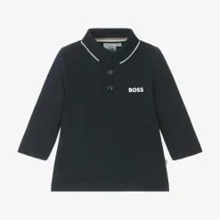 Boys Navy Blue Cotton Polo Shirt