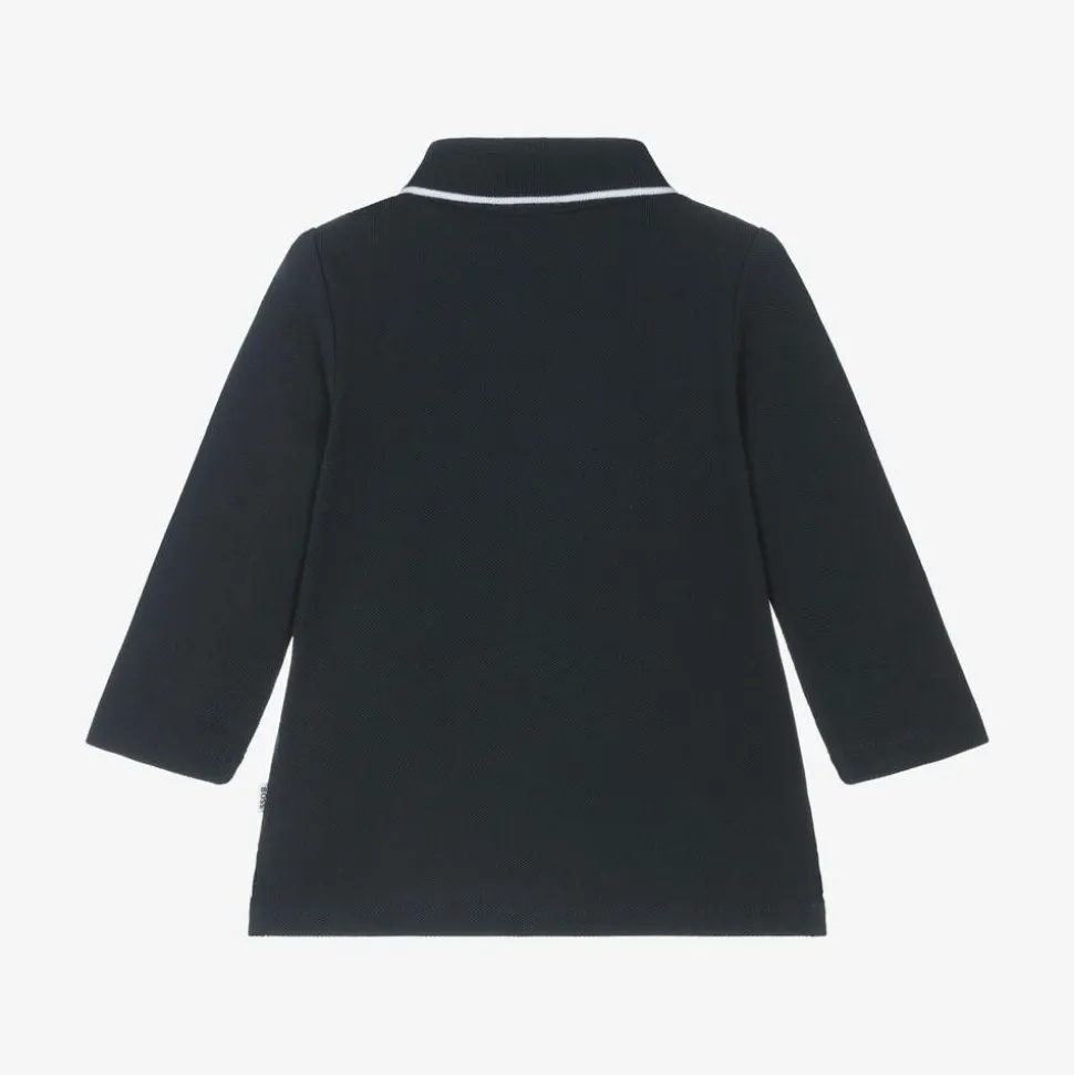 Boys Navy Blue Cotton Polo Shirt