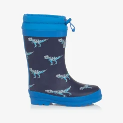 Boys Navy Blue Dinosaur Rain Boots
