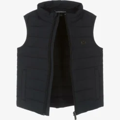 Boys Navy Blue Down Padded Eagle Gilet
