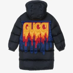 Boys Navy Blue Down-Fill GG Puffer Coat