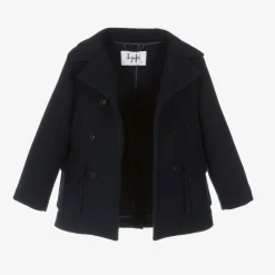 Boys Navy Blue Felted 2-in-1 Coat