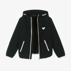 Boys Navy Blue Hooded Windbreaker