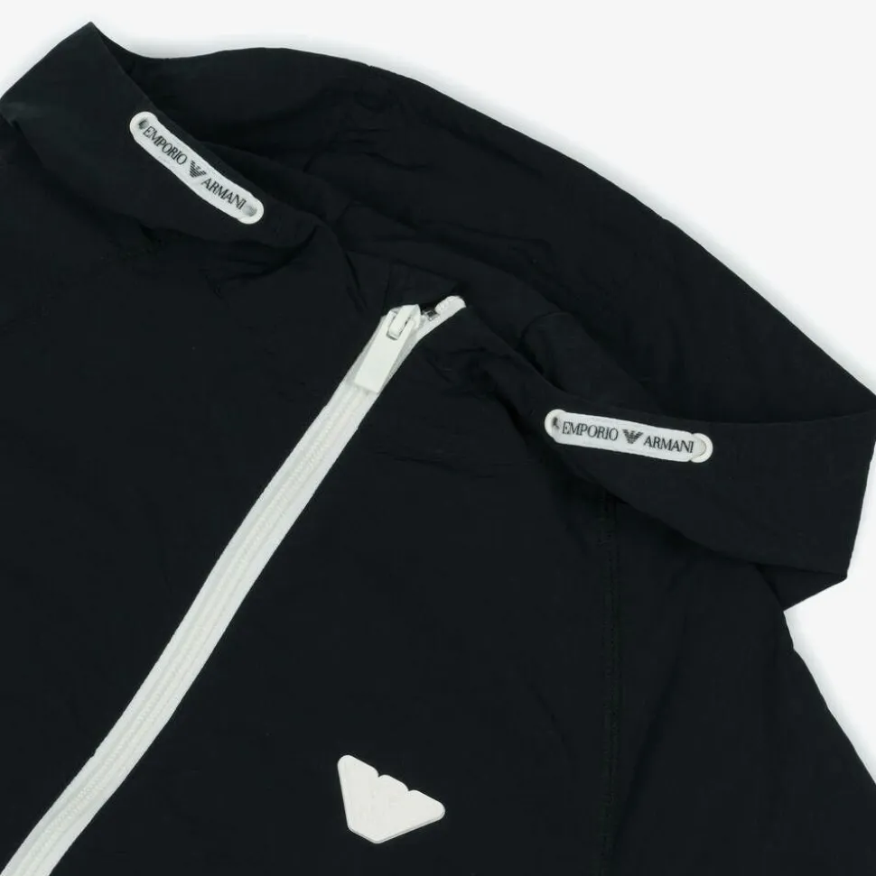 Boys Navy Blue Hooded Windbreaker