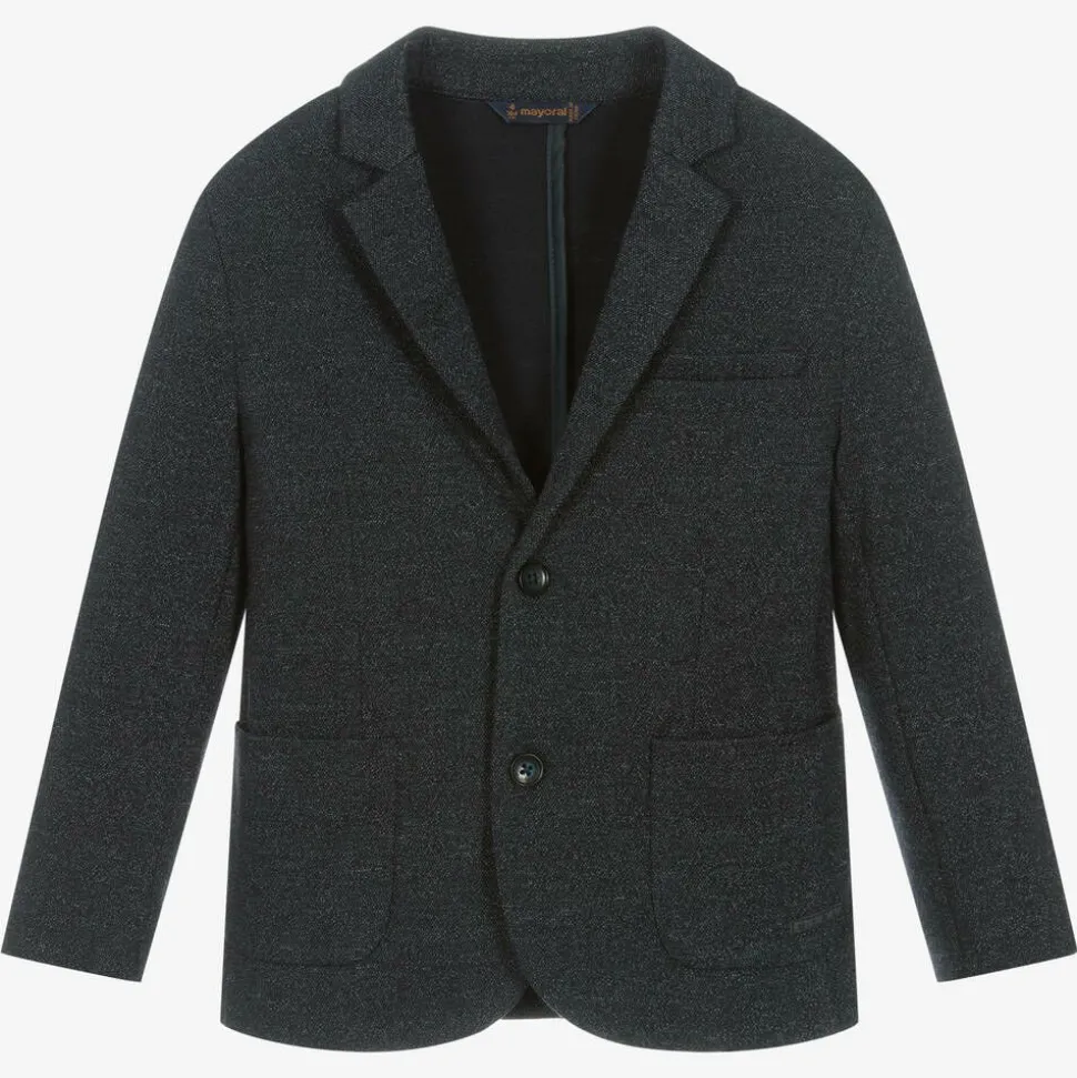 Boys Navy Blue Jersey Blazer