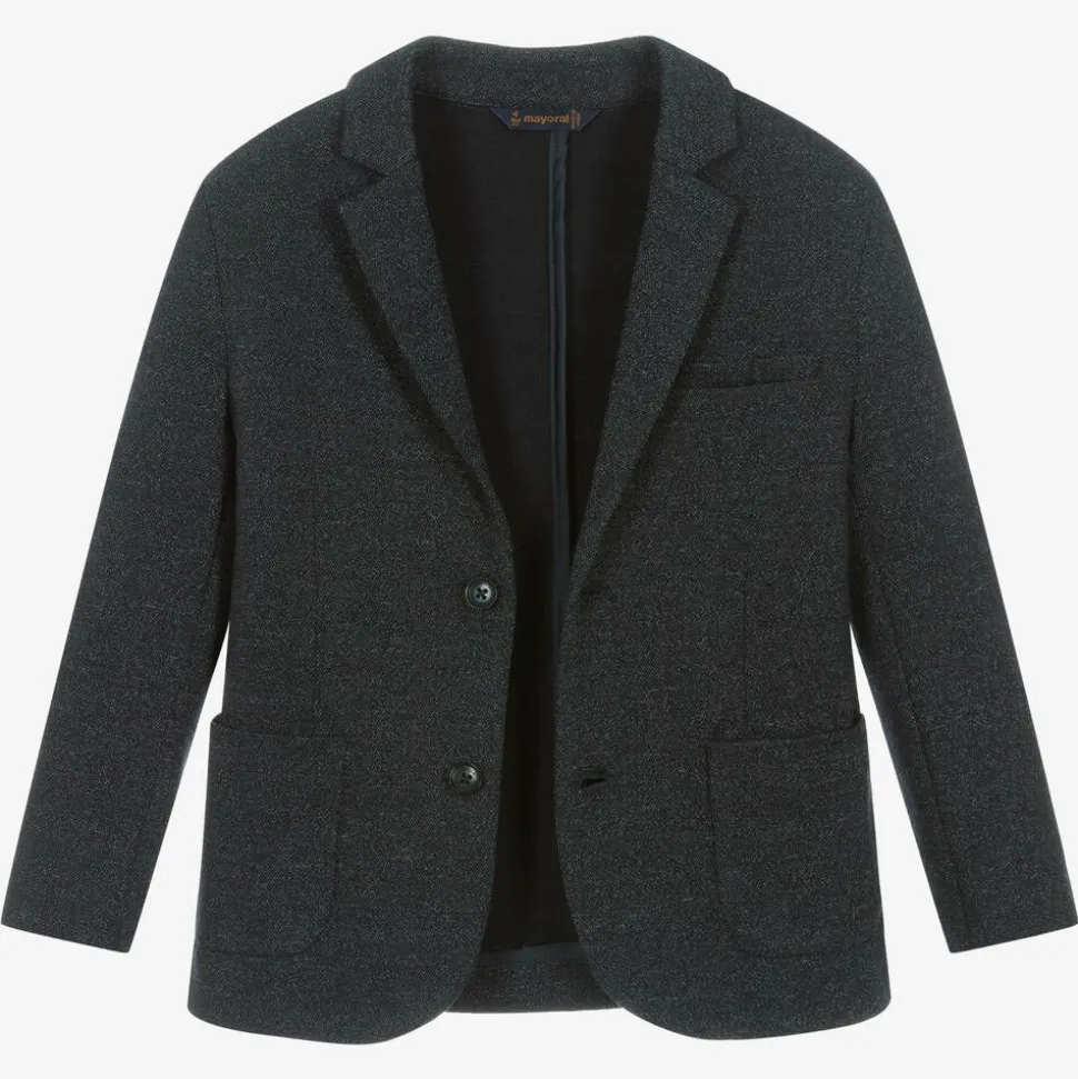 Boys Navy Blue Jersey Blazer