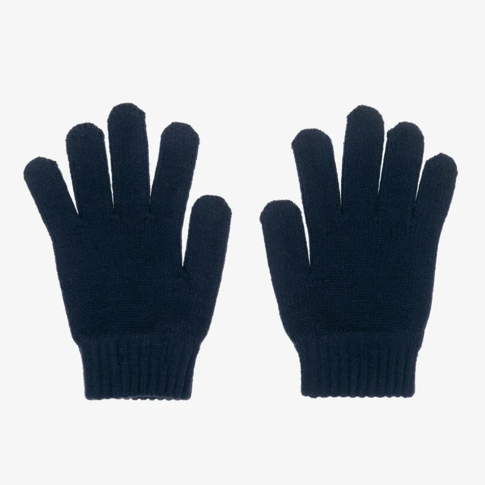 Boys Navy Blue Knitted Gloves