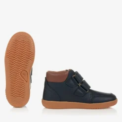 Boys Navy Blue Leather Boots