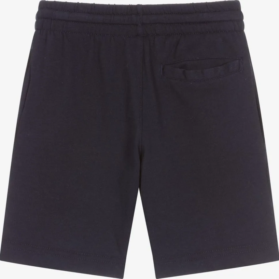 Boys Navy Blue Logo Shorts
