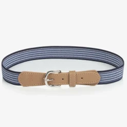 Boys Navy Blue Striped Belt