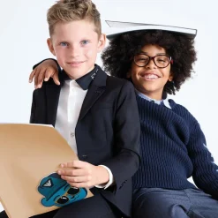 Boys Navy Blue Wool Single-Breasted Suit