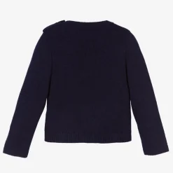 Boys Navy Blue Wool Train Sweater