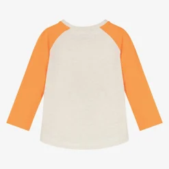 Boys Orange Cotton Dinosaur Top