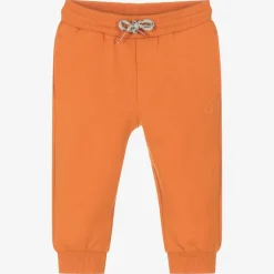 Boys Orange Cotton Joggers