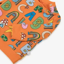 Boys Orange Cotton Magical Letters Sweatshirt