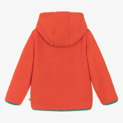 Boys Orange Fleece Zip-Up Top