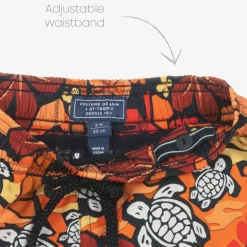 Boys Orange Tropical Print Swim Shorts