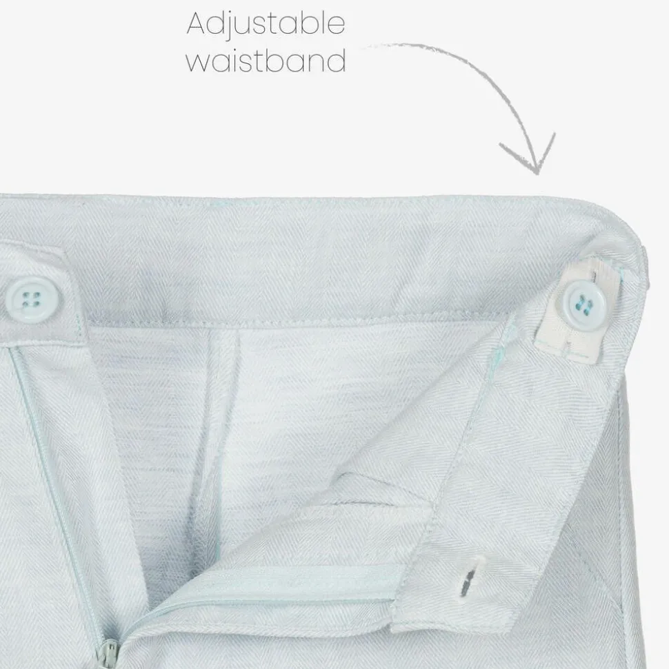 Boys Pale Blue Cotton Shorts Suit