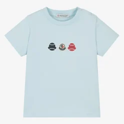 Boys Pale Blue Cotton T-Shirt