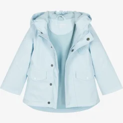 Boys Pale Blue Hooded Coat