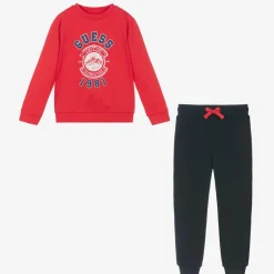 Boys Red & Blue Cotton Tracksuit