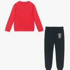 Boys Red & Blue Cotton Tracksuit
