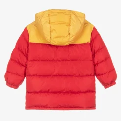 Boys Red & Yellow Hooded Puffer Coat
